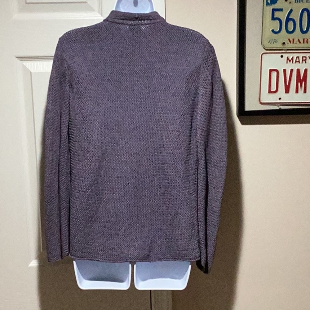 Eileen Fisher Dusty Purple Open Front Cardigan - Size M - Picture 3 of 8